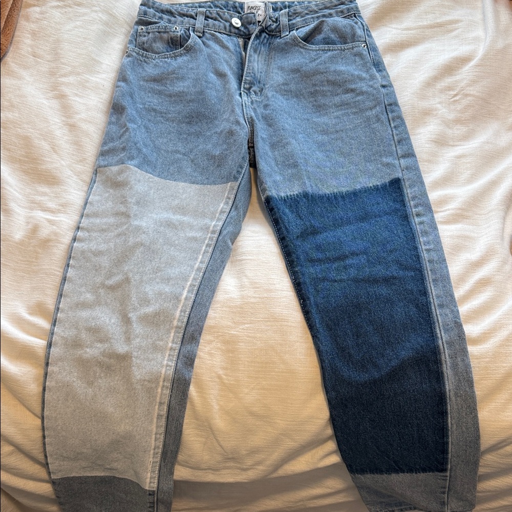 Women's Two-Tone Straight Leg Jeans